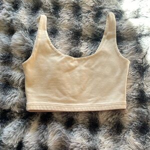 Thick cream cropped tank top